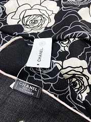 CHANEL Double-sided Cashmere Square Scarf Black 140cm - 5