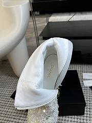 Chanel 24B Sequined Beaded Bow White Booties - 5