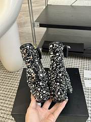 Chanel 24B Sequined Beaded Bow Black Booties - 5