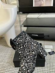 Chanel 24B Sequined Beaded Bow Black Booties - 4