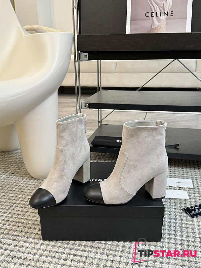 Chanel classic stretch grey boots - 1