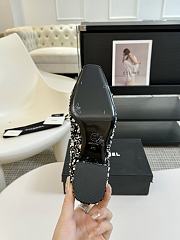 Chanel Sequined Beaded Bow Black Shoes - 3