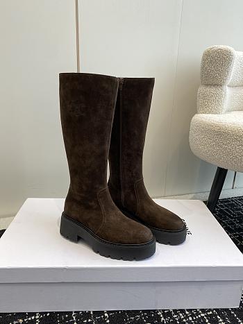 Celine Arc de Triomphe brown high boots