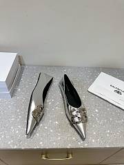  Balenciaga 24 new BB patent leather silver shoes - 5