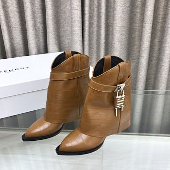 Givenchy Logo Shark Lock Brown Boots