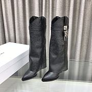  Givenchy Logo Shark Lock Black High Boots - 1