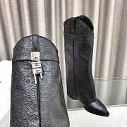  Givenchy Logo Shark Lock Black High Boots - 2