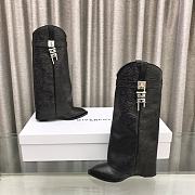  Givenchy Logo Shark Lock Black High Boots - 3