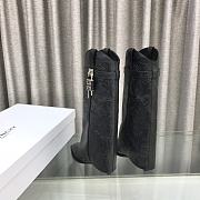  Givenchy Logo Shark Lock Black High Boots - 5