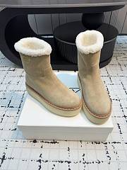 Prada 24/thick-soled casual wool beige boots - 1