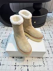 Prada 24/thick-soled casual wool beige boots - 5