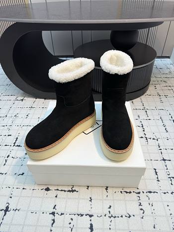  Prada 24/thick-soled casual wool black boots