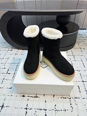  Prada 24/thick-soled casual wool black boots - 6