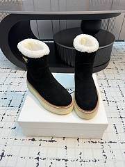  Prada 24/thick-soled casual wool black boots - 5