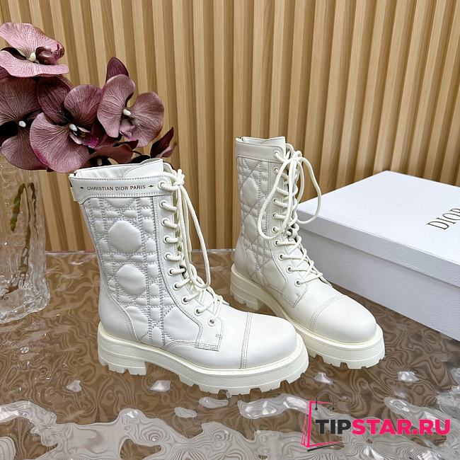 Dior 30 Montaigne White Short Boots - 1