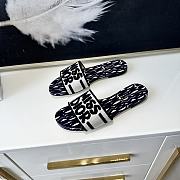 Dior Graffti Logo Water-dyed Sheepskin Black Slippers - 1