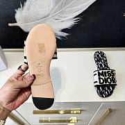 Dior Graffti Logo Water-dyed Sheepskin Black Slippers - 5