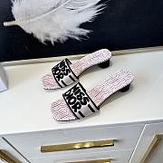 Dior Graffti Logo Water-dyed Sheepskin Pink Slippers - 1