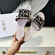 Dior Graffti Logo Water-dyed Sheepskin Pink Slippers - 4