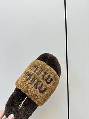 Miu Miu Lazy Fur Brown Slippers - 4