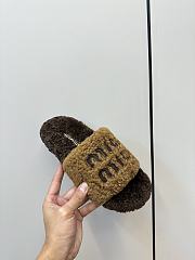 Miu Miu Lazy Fur Brown Slippers - 3