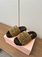 Miu Miu Lazy Fur Brown Slippers - 2