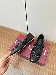 Gucci 24 Mary Jane Bow Square Toe Ballet Flats Black - 6