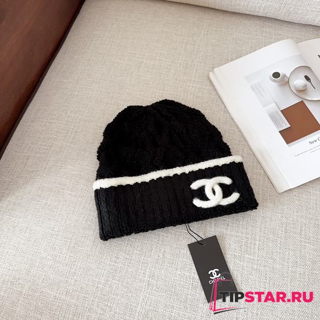 Chanel vintage double C logo black hat - 1