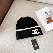 Chanel vintage double C logo black hat - 1