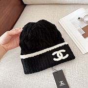 Chanel vintage double C logo black hat - 2