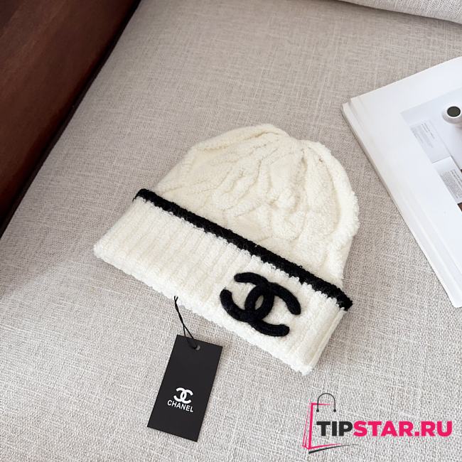 Chanel vintage double C logo white hat - 1