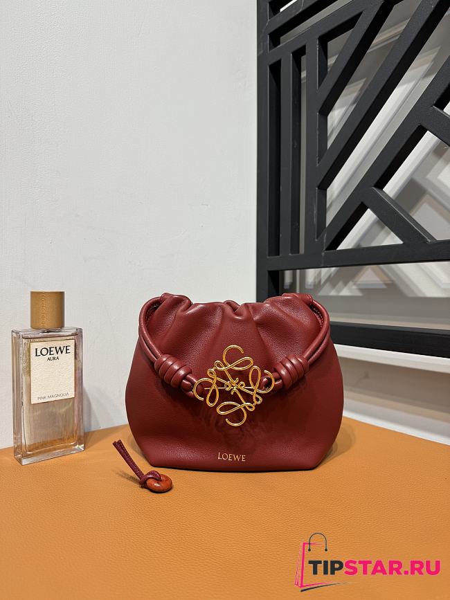 Loewe Small Flamenco Wine Red Bag 23*5.5*17cm - 1