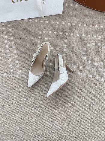 Dior J'Adior Embroidered Slingback Kitten Heels