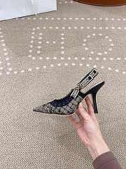 Dior J'Adior Embroidered Lace Slingback Kitten Heel Shoes - 4