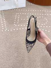 Dior J'Adior Embroidered Lace Slingback Kitten Heel Shoes - 2