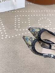 Dior J'Adior Embroidered Lace Slingback Kitten Butterfly Heels - 5