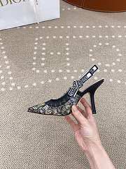 Dior J'Adior Embroidered Lace Slingback Kitten Butterfly Heels - 3