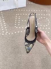 Dior J'Adior Embroidered Lace Slingback Kitten Butterfly Heels - 2