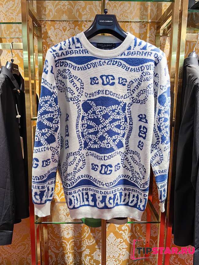 D&G  Long-sleeved Blue Sweater - 1