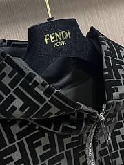 Fendi autumn flocked full-print hooded jacket - 3