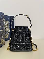 Dior Medium C'est Black Cannage Tweed Bag 24 x 25.5 x 10 cm - 6