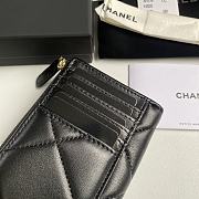 CHANEL 7-shaped large square single-pull card black bag 12*7.5*2.5cm - 6