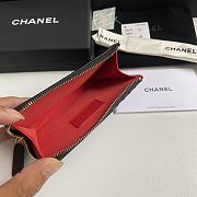 CHANEL 7-shaped large square single-pull card black bag 12*7.5*2.5cm - 3