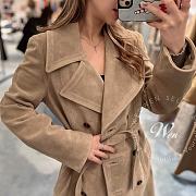 Miu Miu Retro khaki suede trench coat - 1