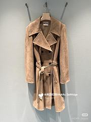 Miu Miu Retro khaki suede trench coat - 5