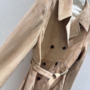 Miu Miu Retro khaki suede trench coat - 3