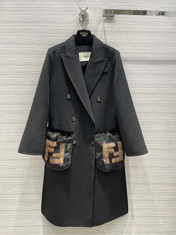 Fendi counter new handmade black coat