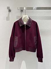 HM Handmade double-faced nylon cashmere wine red jacket - 1