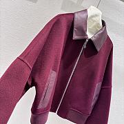 HM Handmade double-faced nylon cashmere wine red jacket - 6