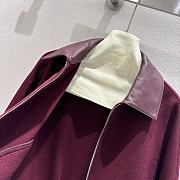 HM Handmade double-faced nylon cashmere wine red jacket - 5